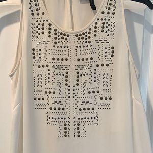 White beaded tank by BCBGMaxazria in XS